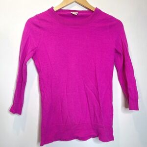 J.Crew 100% Merino Wool‎ Fuschia Pink Sweater